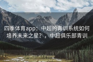 四季体育app：中超的青训系统如何培养未来之星？，中超俱乐部青训