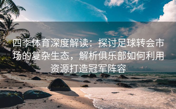 四季体育深度解读：探讨足球转会市场的复杂生态，解析俱乐部如何利用资源打造冠军阵容