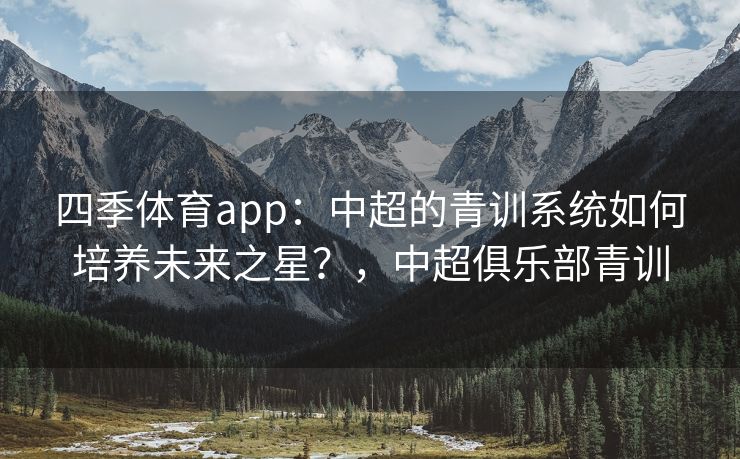 四季体育app：中超的青训系统如何培养未来之星？，中超俱乐部青训