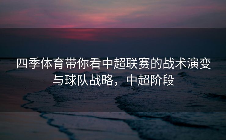 四季体育带你看中超联赛的战术演变与球队战略，中超阶段